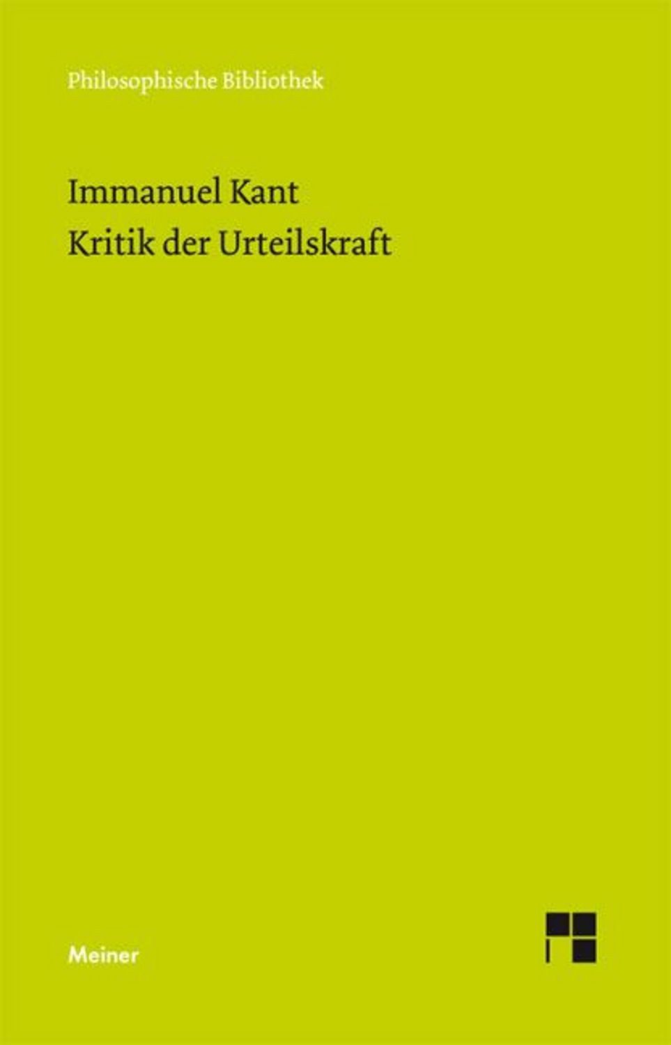 Kritik der Urteilskraft / Immanuel Kant