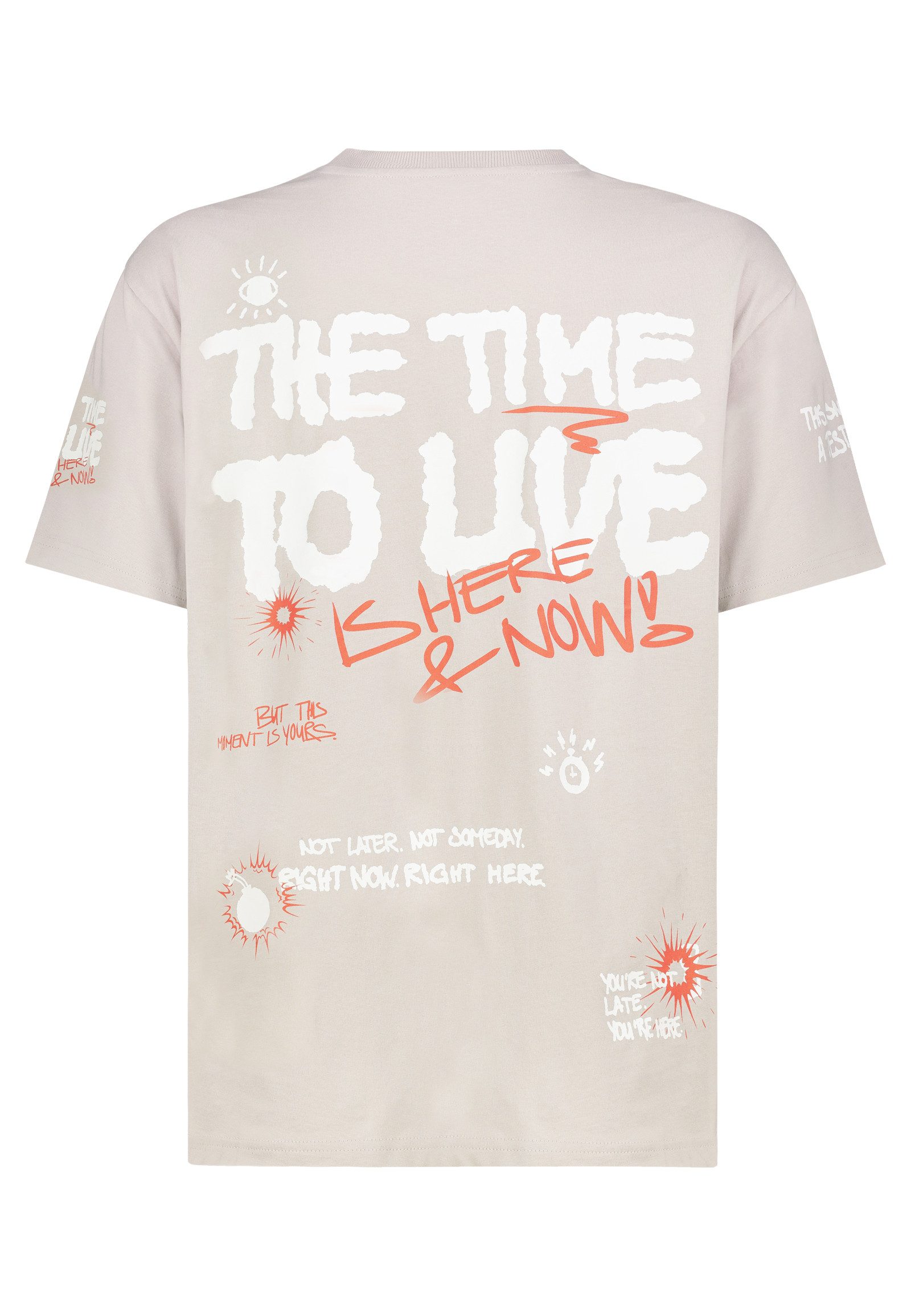 SUBLEVEL T-Shirt Herren Baumwoll-Shirt mit Statement Druck Relaxed Fit T-Shirt, Front- und Backprint, Schriftzug