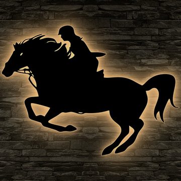 LEON FOLIEN Dekofigur Springreiter Pferdesport Schlummerlicht in Schwarz #64