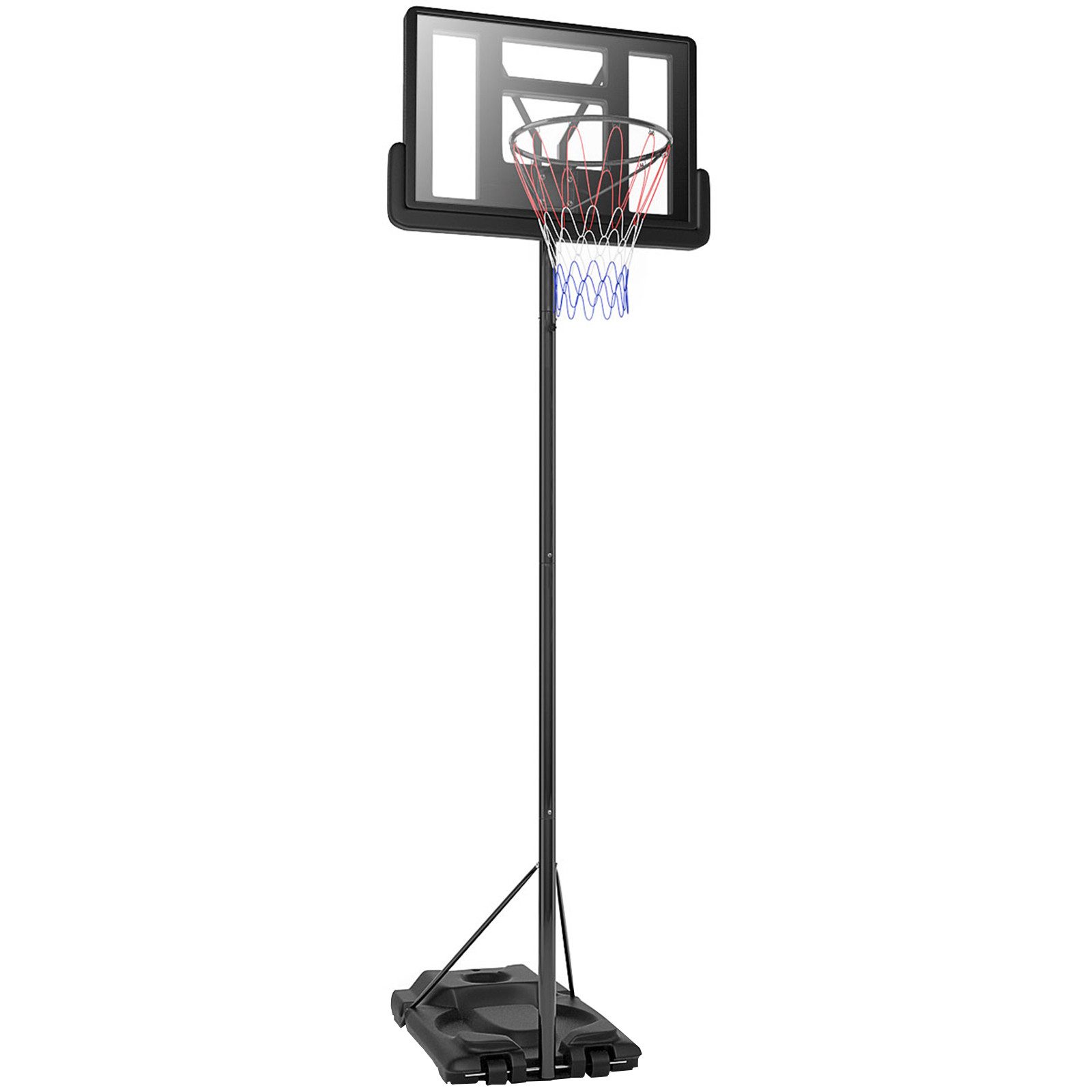 COSTWAY Basketballkorb, Basketballständer 180-305 cm höhenverstellbar mit 2 Rädern