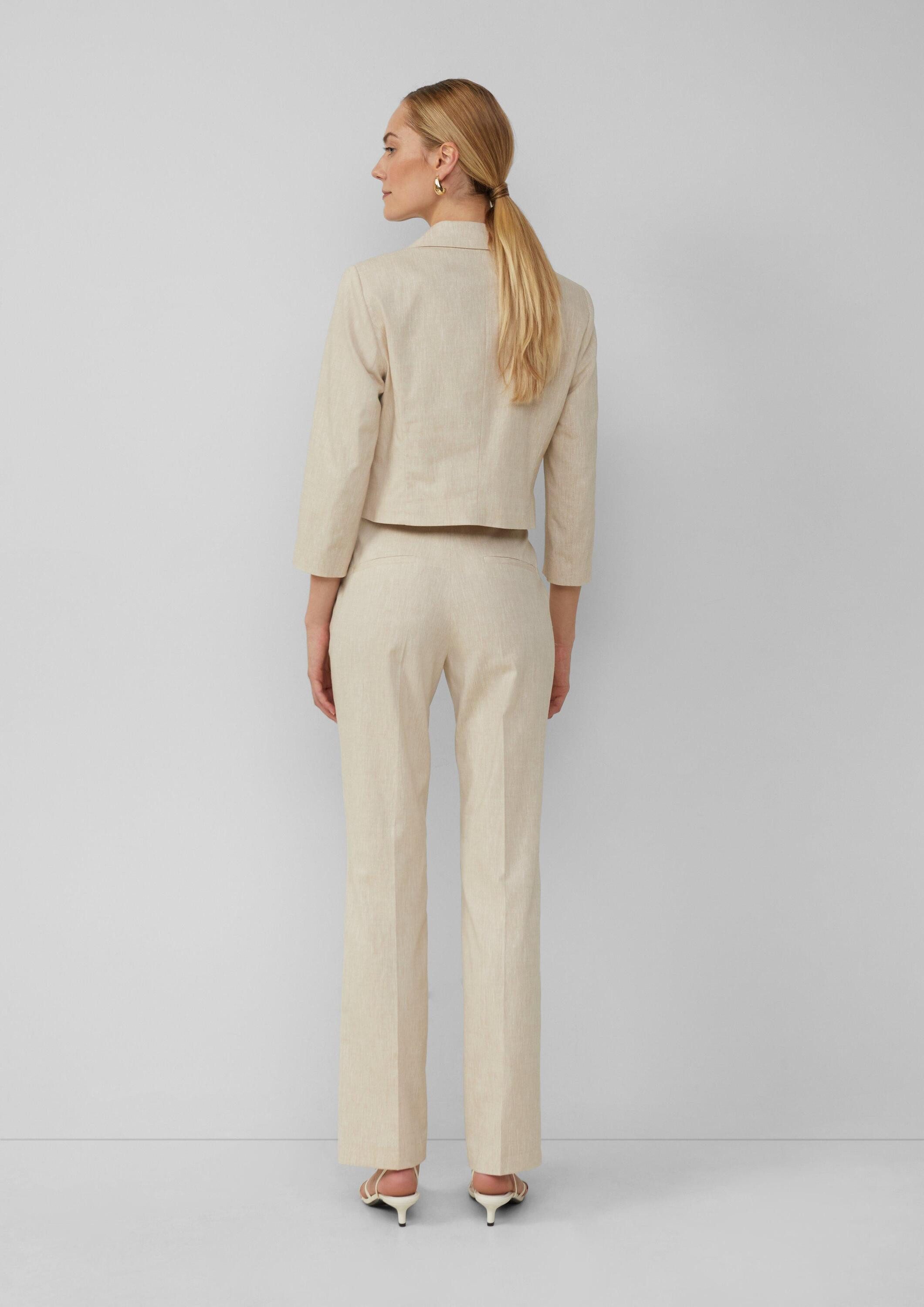 s.Oliver Jackenblazer Indoor-Blazer Cropped Blazer aus Leinenmix