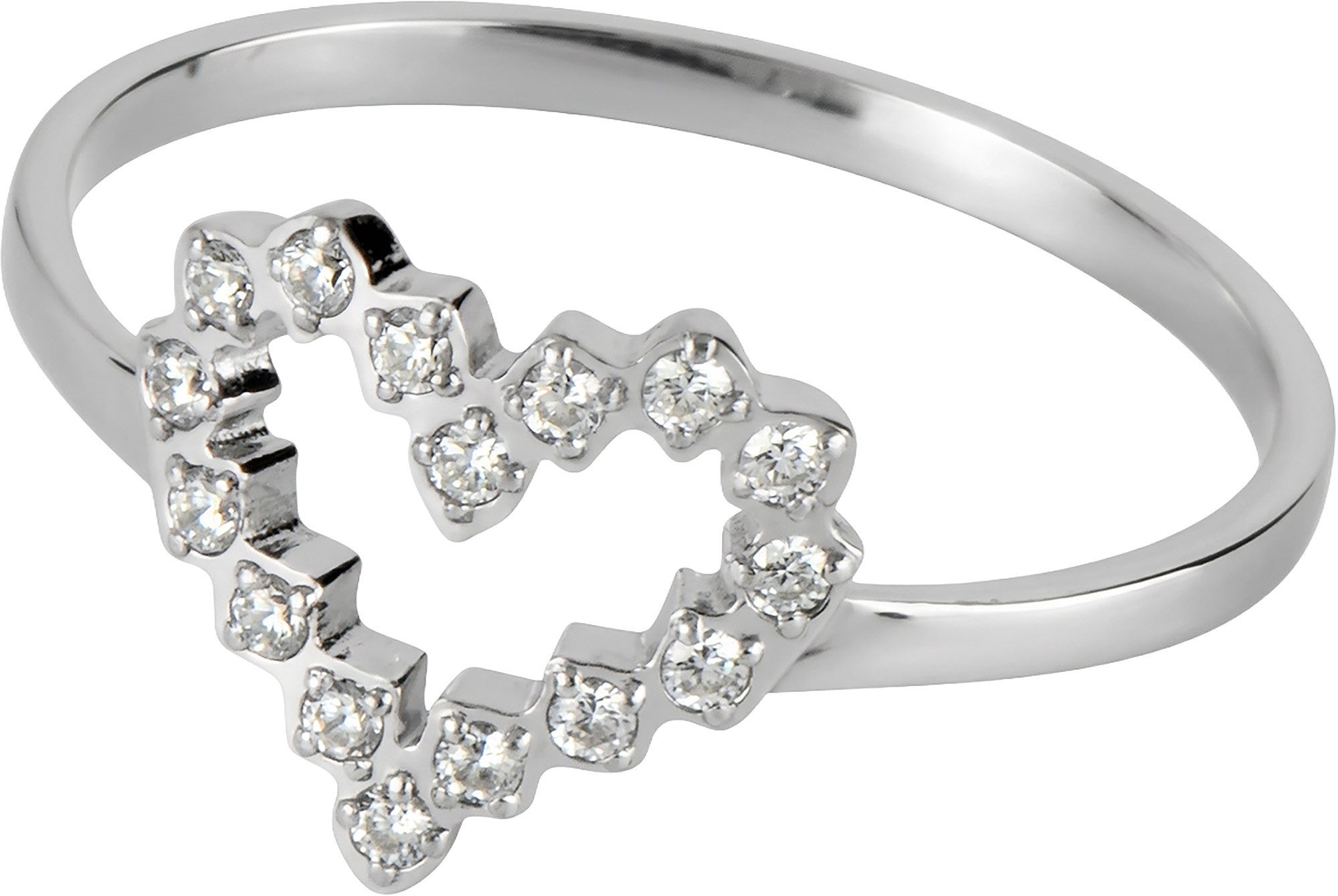 Jacques Lemans Fingerring Herz, mit Zirkonia (synth)