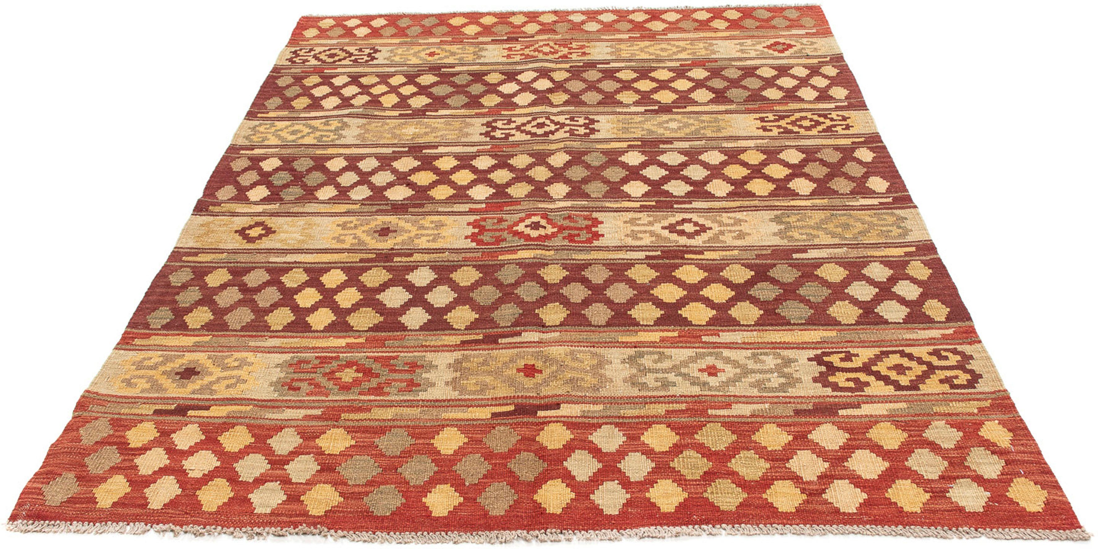 Wollteppich Kelim - Oriental - 202 x 147 cm - mehrfarbig, morgenland, rechteckig, Höhe: 4 mm, Wohnzimmer, Einzelstück