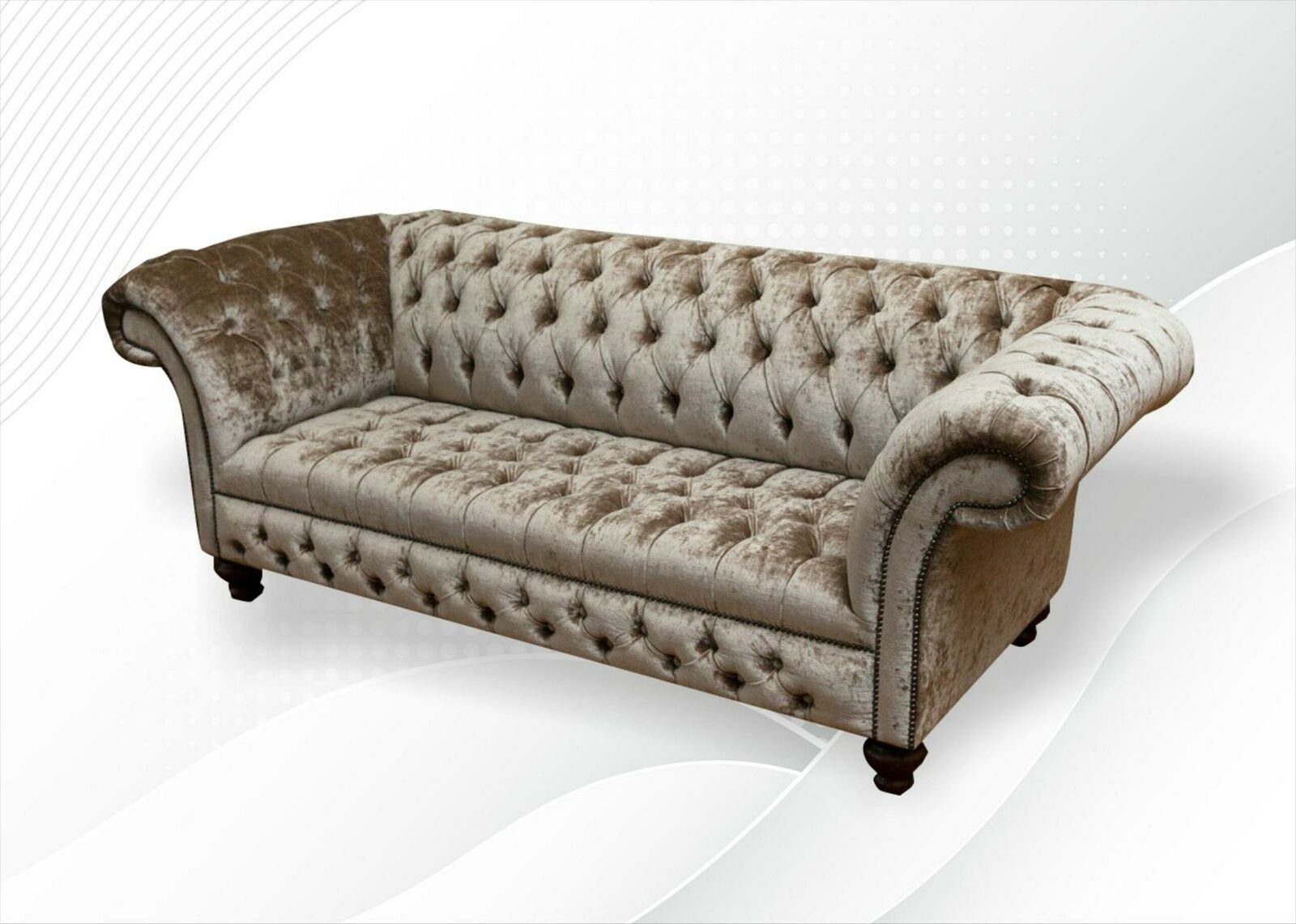 JVmoebel Chesterfield-Sofa Nerz Farbe Chesterfield 3-Sitzer Neu, Made Europe 3-er luxus Möbel Modern in