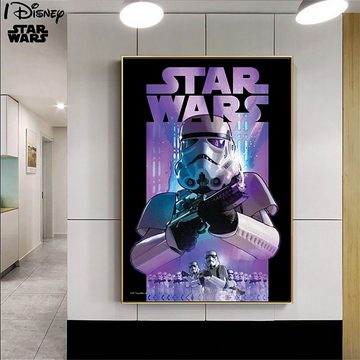 TPFLiving Kunstdruck (OHNE RAHMEN) Poster - Leinwand - Wandbild, Disney Marvel - Star Wars - Impressionen - Verschiedene Charaktere (Leinwand Wohnzimmer, Leinwand Bilder, Kunstdruck), Leinwand bunt - Größe 20x25cm