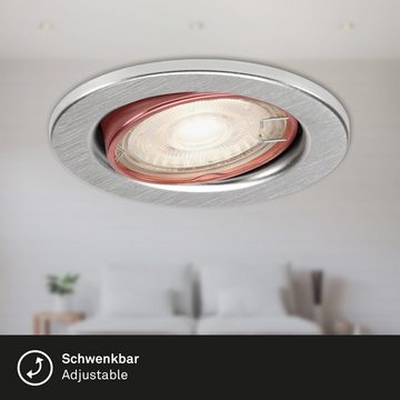 Briloner Leuchten LED Einbauleuchte 7147-039, LED wechselbar, Warmweiß, Einbauleuchte 3er SET schwenkbar IP23 Ø 8,6cm