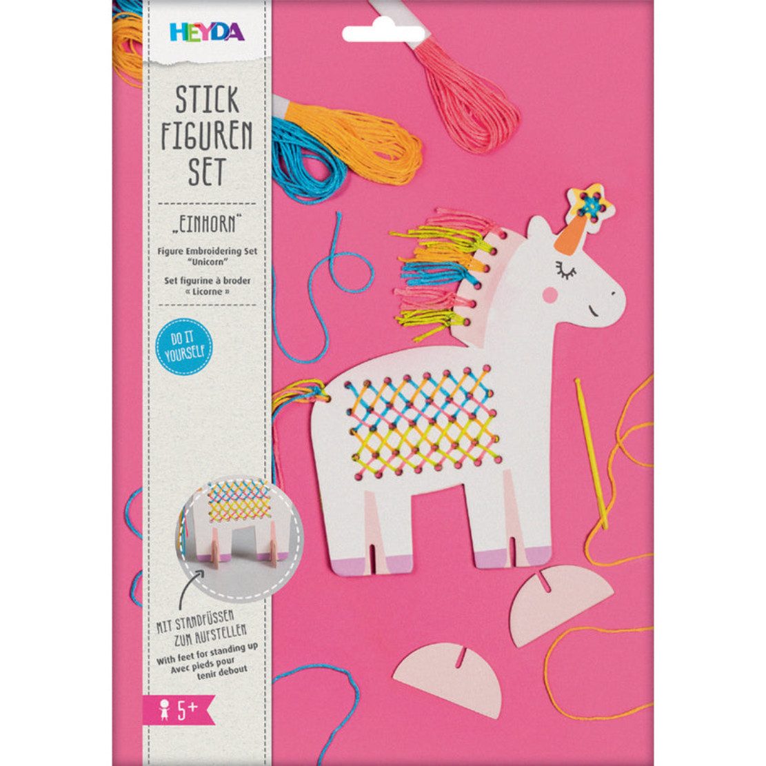 Heyda Spiel StickSet Einhorn - Magisches Bastelvergnügen für Kinder