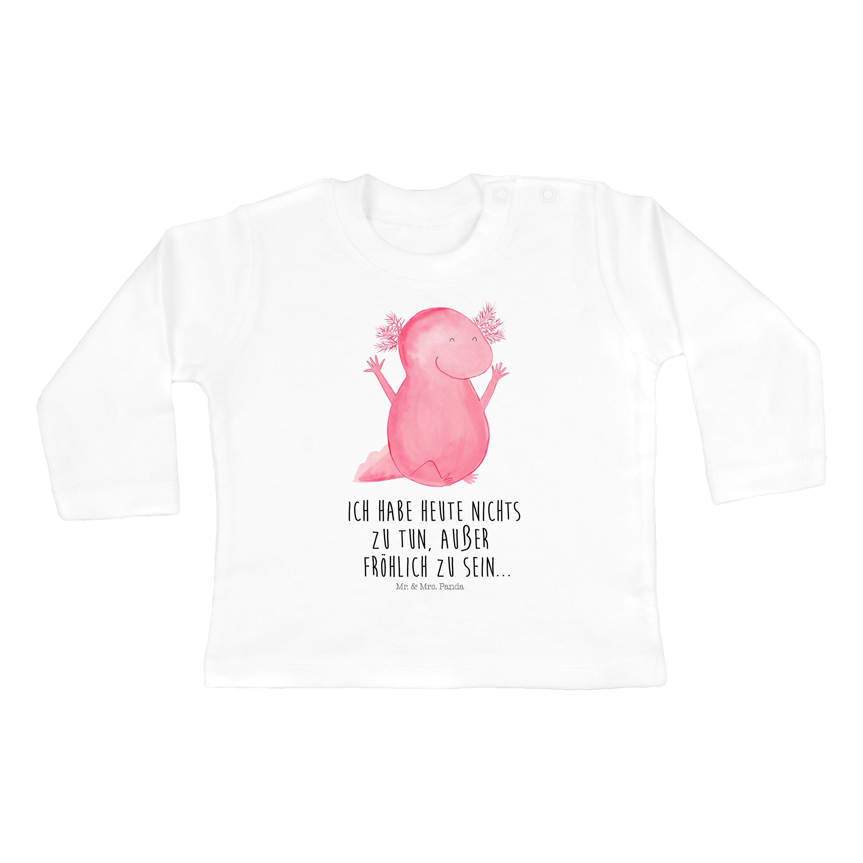 Mr. & Mrs. Panda Strampler Axolotl Hurra - Weiß - Geschenk, Mädchen, Kleidung, Freude, Lurch, Zu (1-tlg) | Strampler