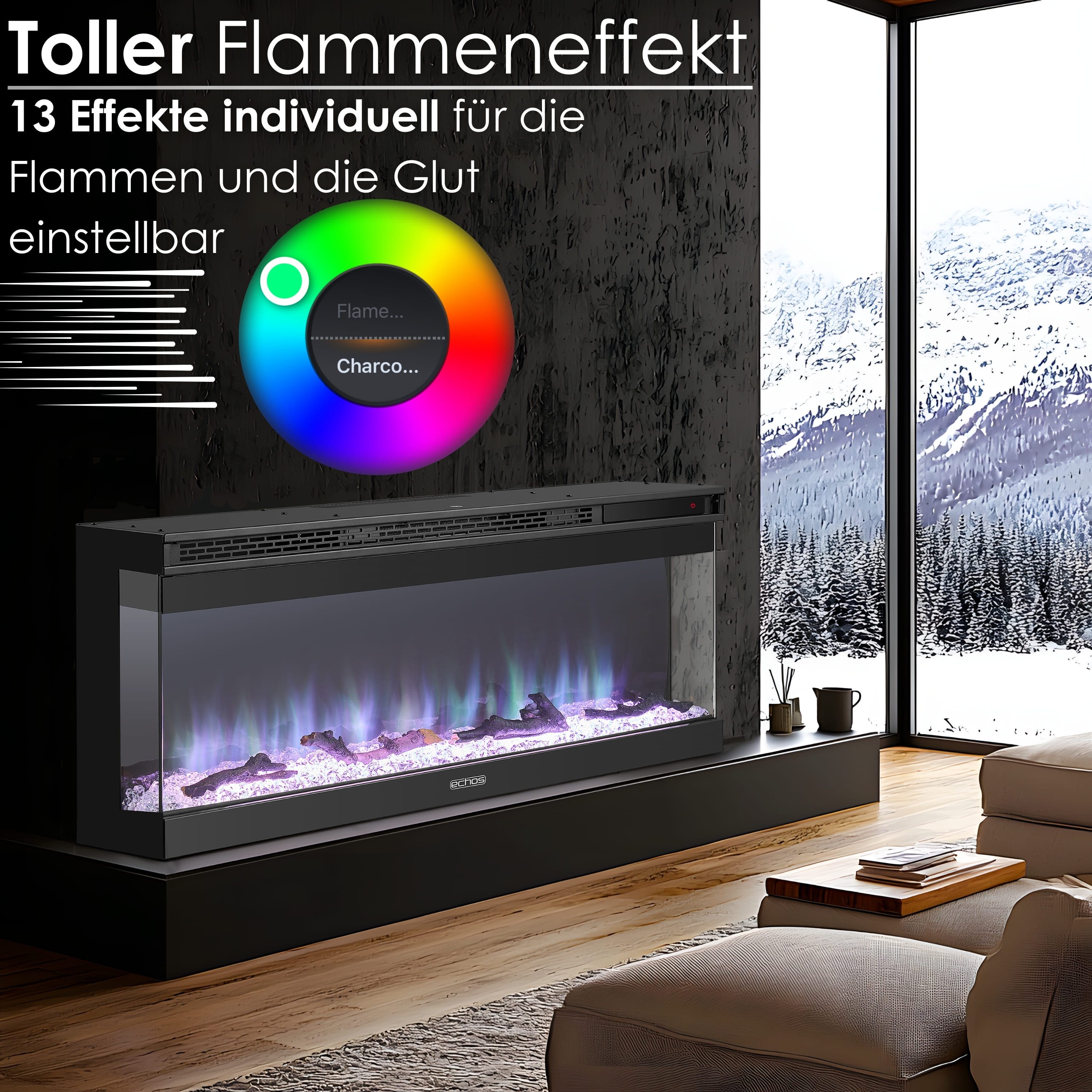echos Elektrokamin WiFi Eco-3510, 13 realistische Flammeneffekte, Smart Lif günstig online kaufen
