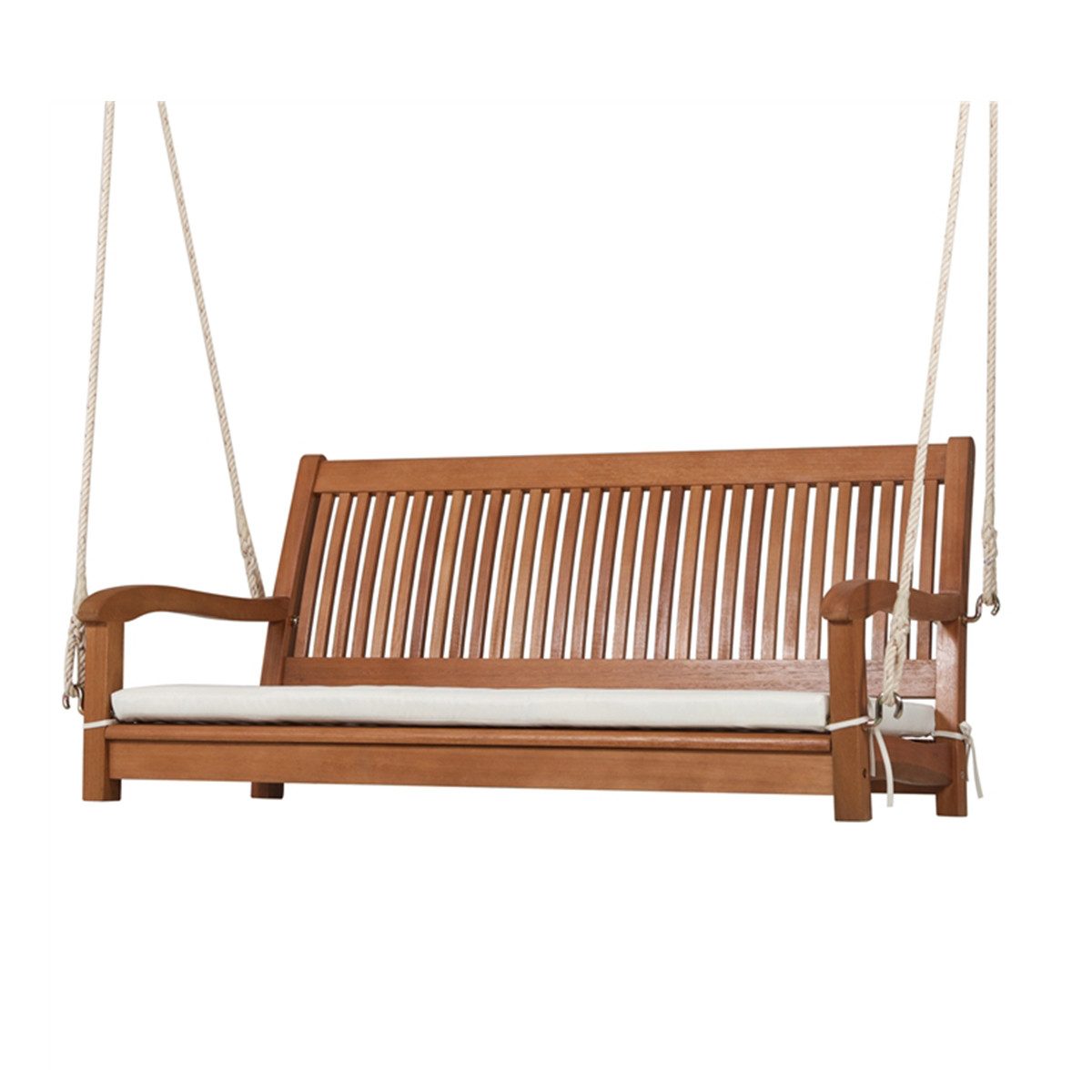 COSTWAY Gartenbank Hollywoodschaukel, mit Kissen 2-Sitzer, 360 kg Akazienholz, 126cm