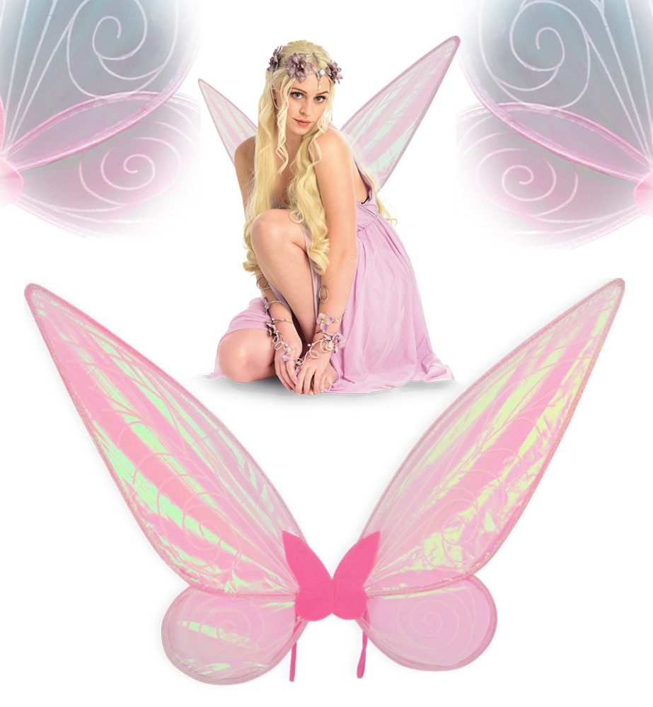 Kostüm-Flügel Elfenflügel Elfen Flügel Pink 60 cm Hoch Karneval Fasching Cosplay