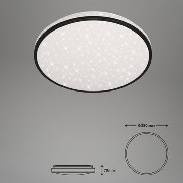 Briloner Leuchten LED Deckenleuchte 3447-115, LED fest verbaut, Kaltweiß, Neutralweiß, Tageslichtweiß, Warmweiß, Sternenhimmeleffekt, CCT dimmbar, Fernbedienung, schwarz