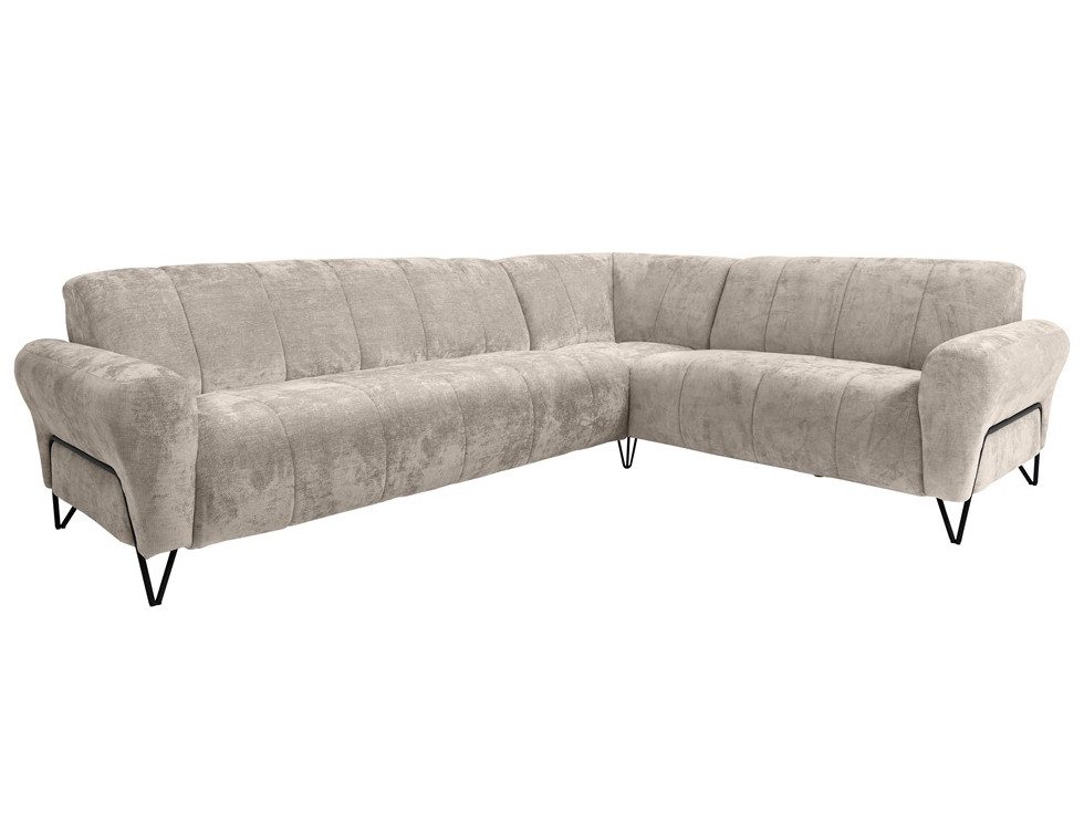 Beautysofa Ecksofa mit Metallbeine in Schwarz VOLARE L, ohne Schlaffunktion, mit höchstem Sitzkomfort – Bild 4 von 5