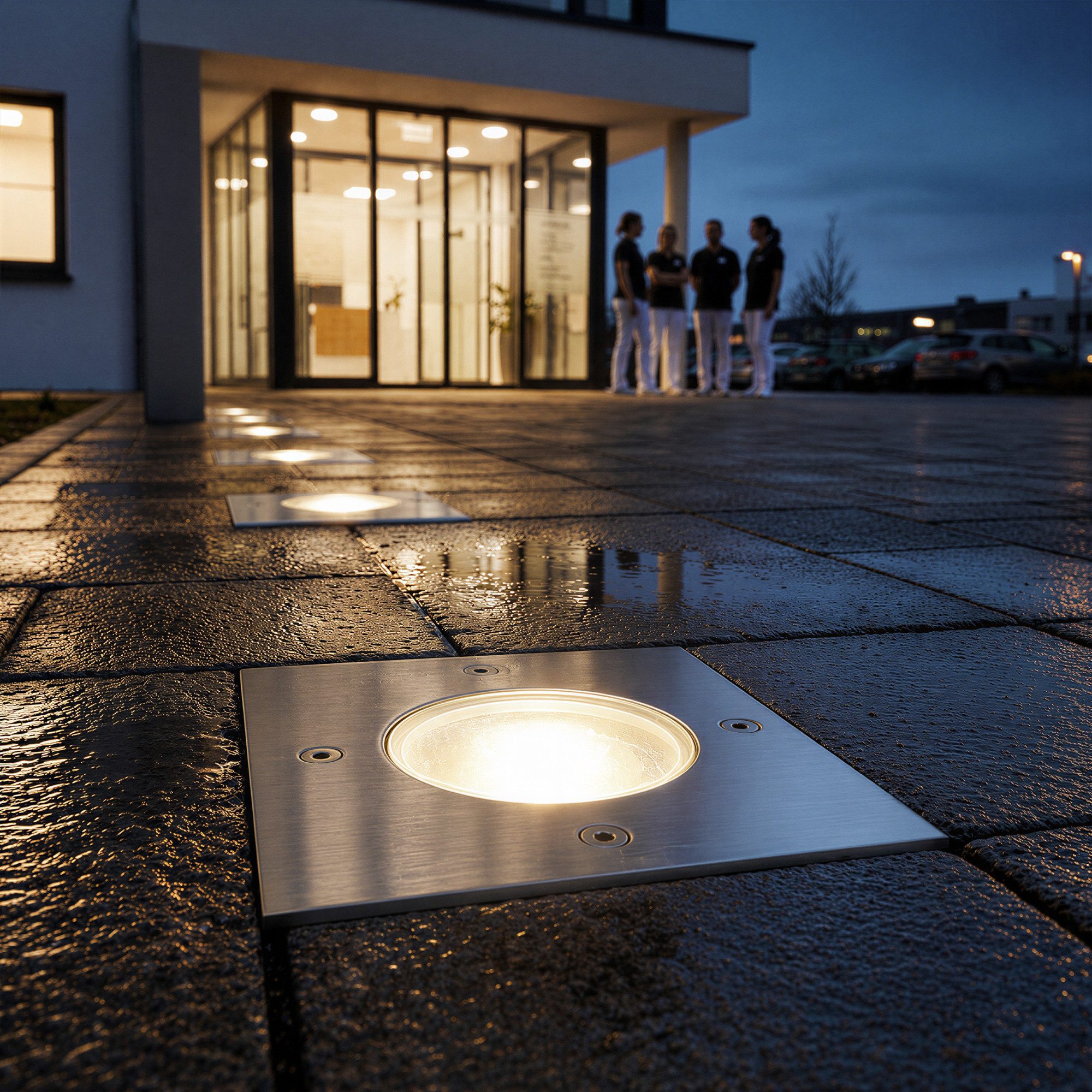 SSC-LUXon LED Gartenstrahler KALPA Bodenleuchte IP67 mit LED GU10 3W dimmbar mit 3 Lichtfarben 3CCT, Neutralweiß, Warmweiß, Tageslichtweiß