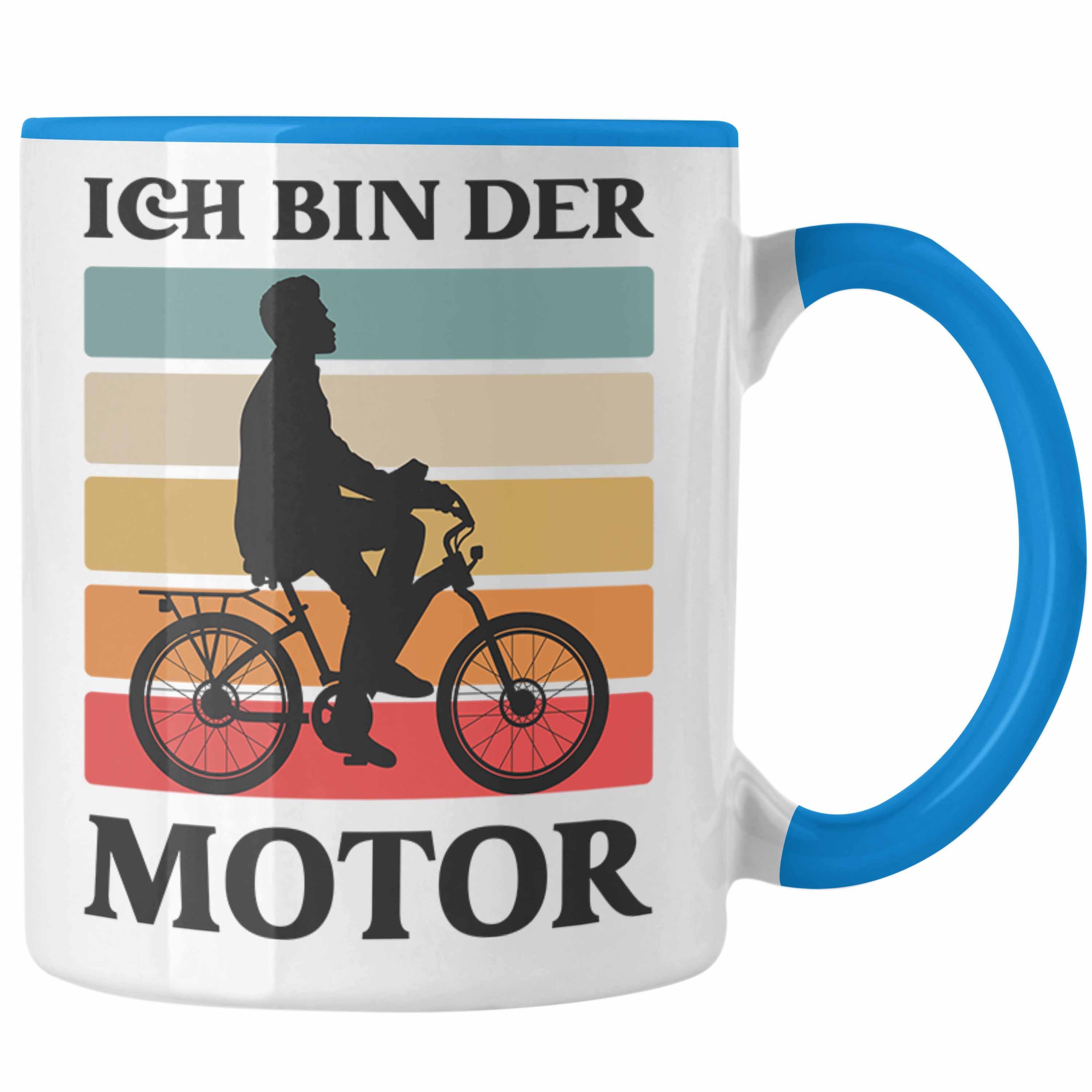Trendation Tasse Trendation - Fahrradfahrer Geschenk Tasse mit Spruch Rennrad Mountainbike Geschenkidee Radfahrer Lustig Blau