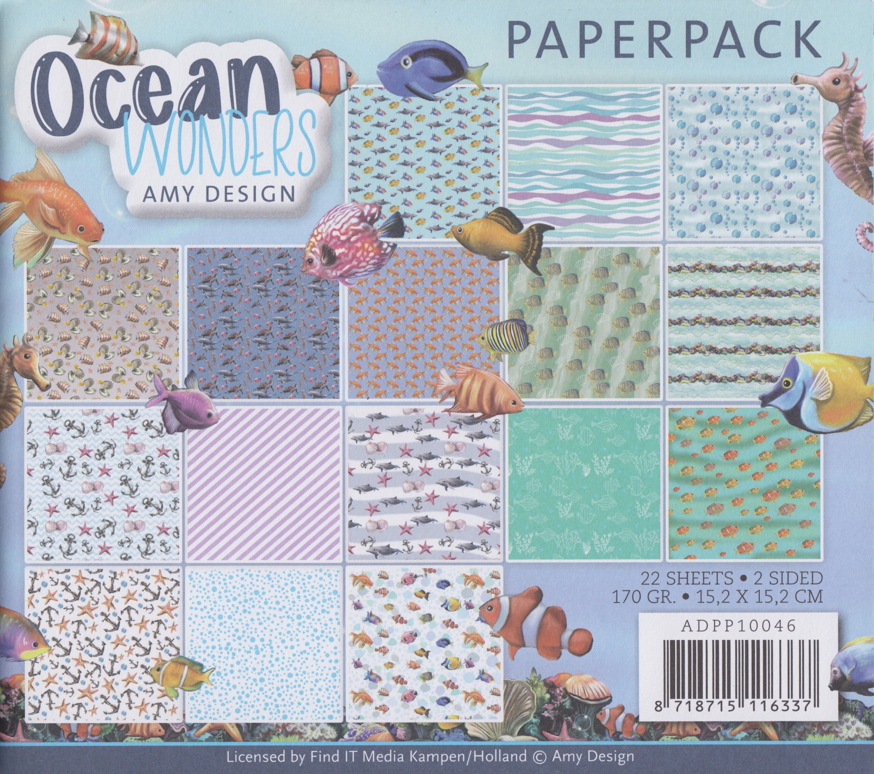 Motivpapier Papier-Set Ocean Wonders, 22 Bogen