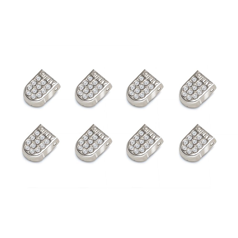 ELANOX Schnürsenkel 4 Stück für 2 Paar Schuhe elastische Schnürsenkel mit Clips, inkl. Enden (Clips) - 8 St. in silber