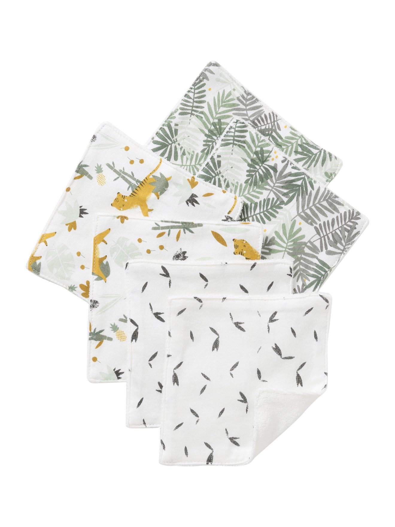 vertbaudet Waschlappen Waschbare Stofftücher, 6er-Pack