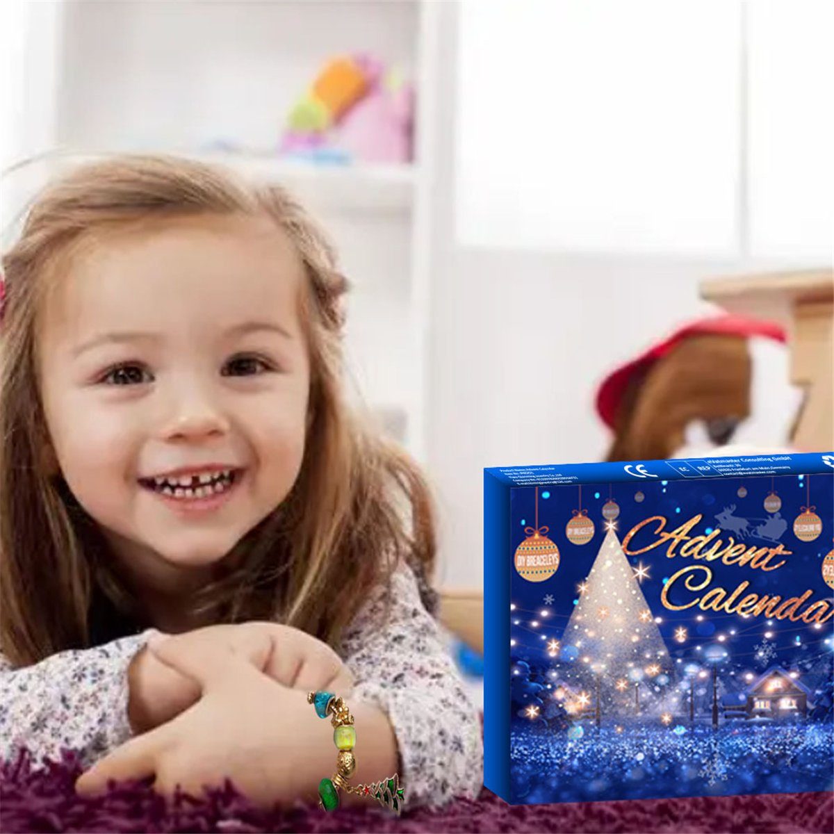 Sterne Die Weihnachts-Kinderarmband 24-Kalender-Countdown-Set (1-tlg) Adventskalender mit