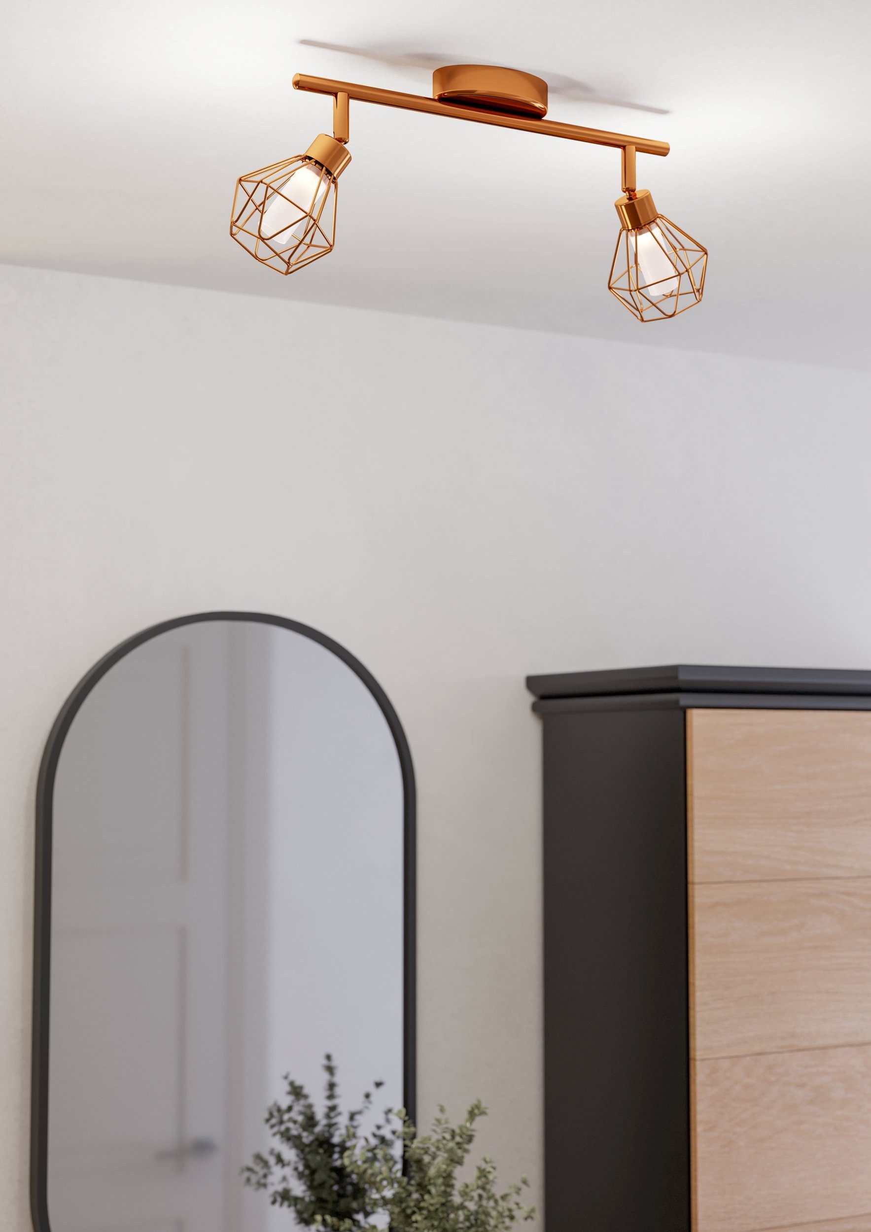 EGLO LED Deckenspot Zapata, Leuchtmittel inklusive, Deckenstrahler Stahl in kupfer Glas satiniert in weiß G9 Fassung