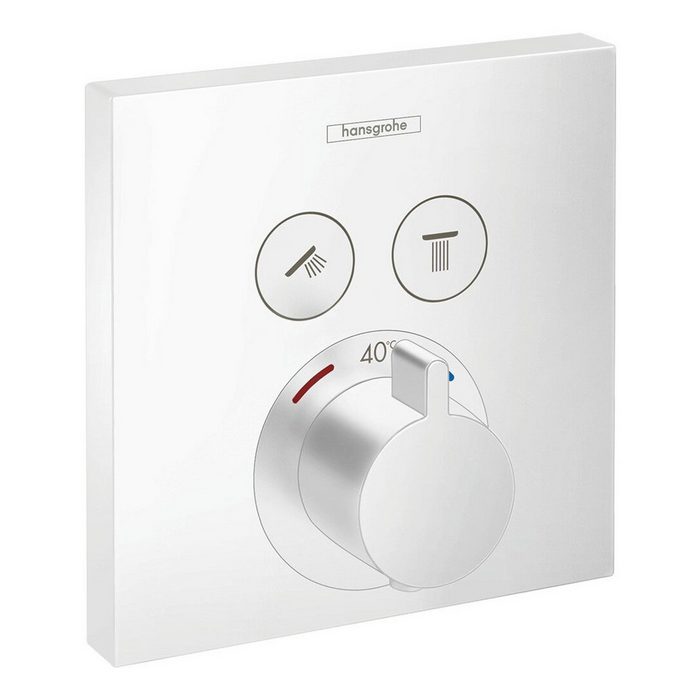 hansgrohe Unterputzarmatur ShowerSelect Thermostat Unterputz für 2 Verbraucher Mattweiß