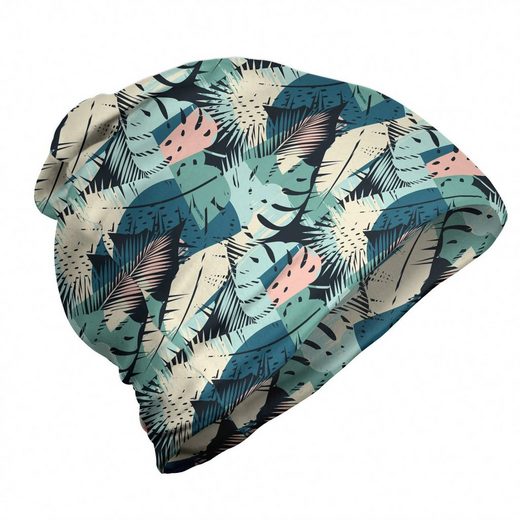 Abakuhaus Beanie »Wandern im Freien« Blätter Pastell Monstera Palm