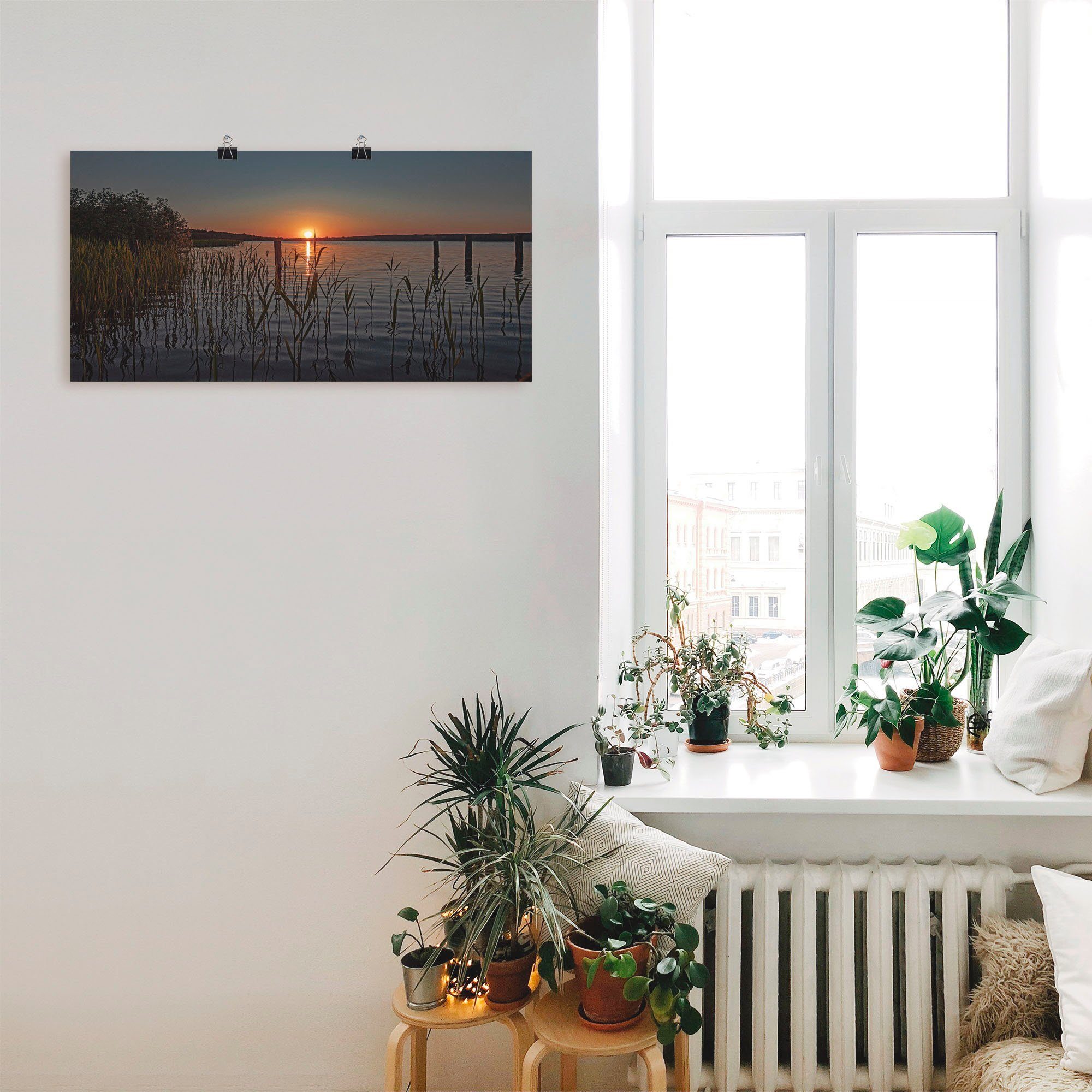 Artland Wandbild Früh morgens in Poster Wandaufkleber Alubild, See, oder Ratzeburger & (1 als am Sonnenaufgang Leinwandbild, -untergang St), Größen versch