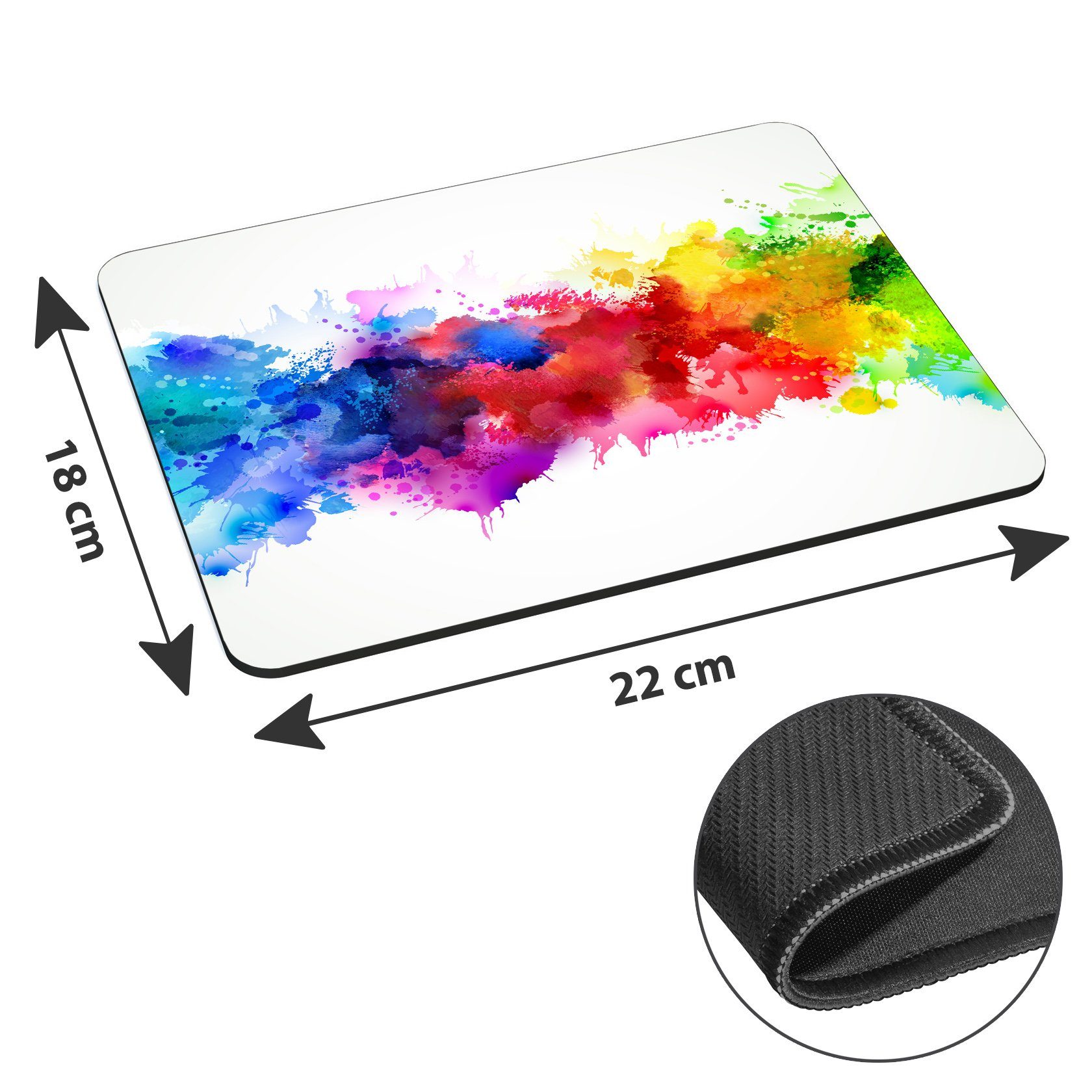 PEDEA Gaming Mauspad 22 cm x 18 cm mit Motiv (Größe L), mit vernähten Rändern und Rutschfester Unterseite – Bild 2 von 4