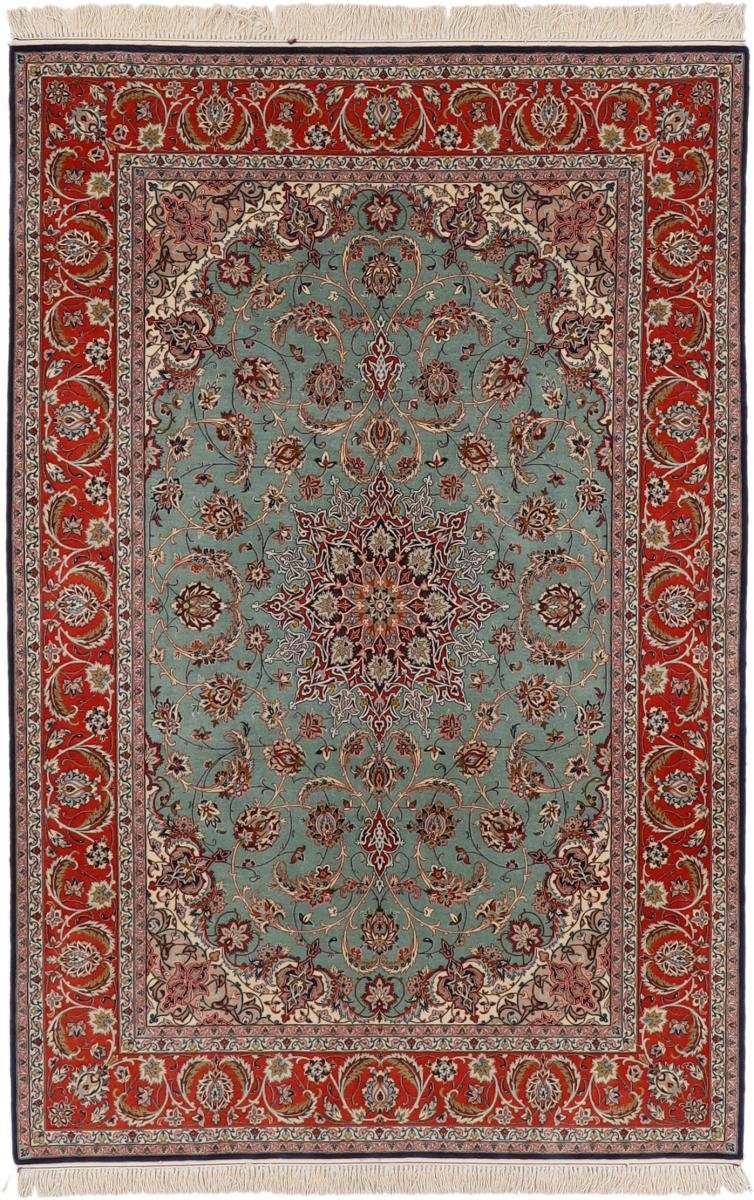 Orientteppich Isfahan Seidenkette 152x237 Handgeknüpfter Orientteppich, Nain Trading, rechteckig, Höhe: 6 mm