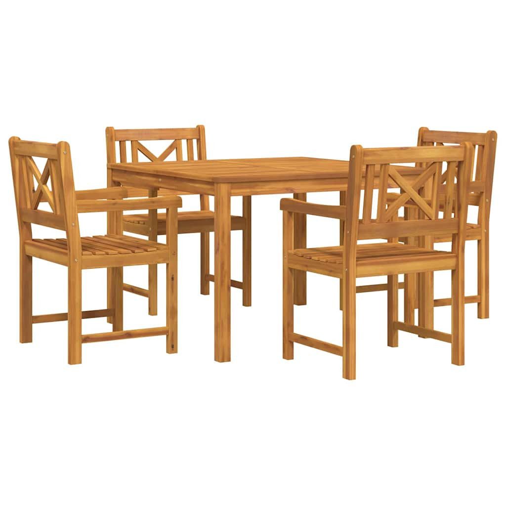 vidaXL Gartenlounge-Set Garten Essgruppe 5 Stk. Braun Massivholz, (5-tlg)