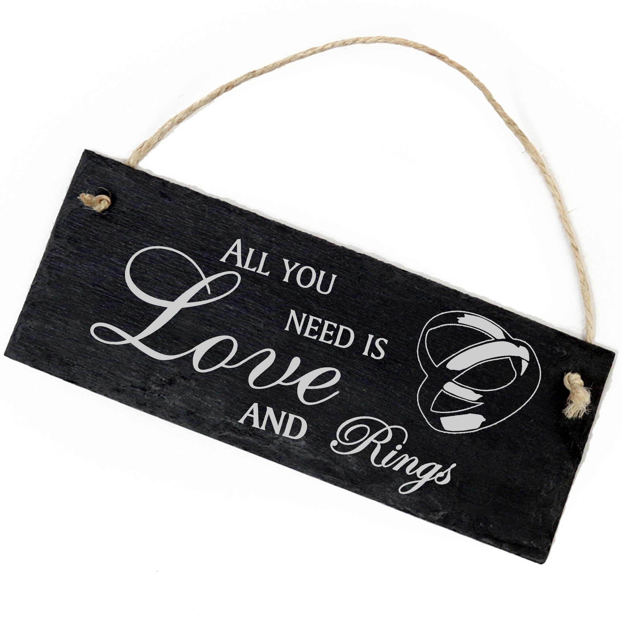 Dekolando Hängedekoration Eheringe 22x8cm All you need is Love and Rings