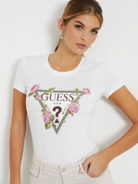 Guess T-Shirt Damen T-Shirt FLORAL TRIANGLE TEE (1-tlg)