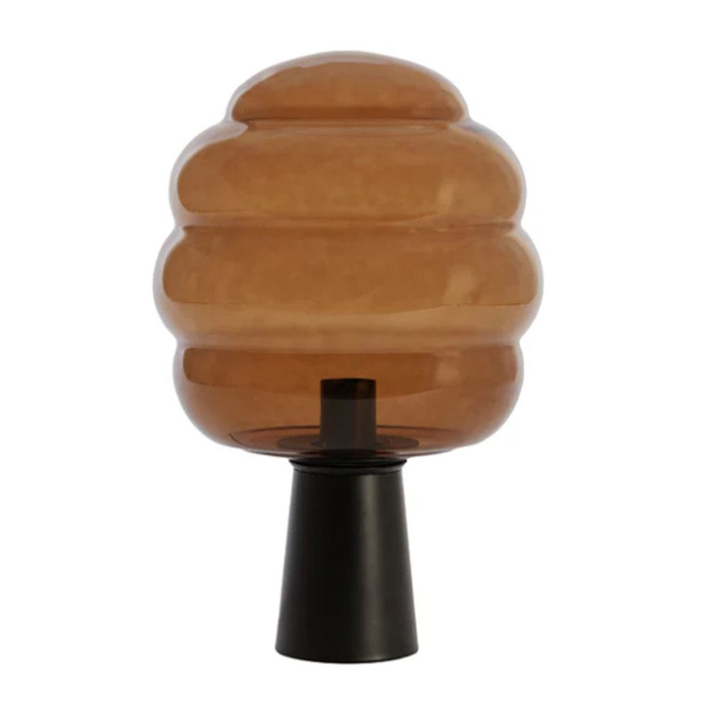 Light & Living Tischleuchte Tischleuchte MISTY Light & Living Ø30x46 cm Lampe braunes Glas-schwarz, ohne Leuchtmittel