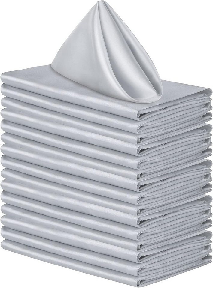 Cachito Stoffserviette Satin-Servietten, quadratische weiche Tischservietten, 48 cm x 48 cm, (15 St), Tischdekoration für Hochzeiten, …
