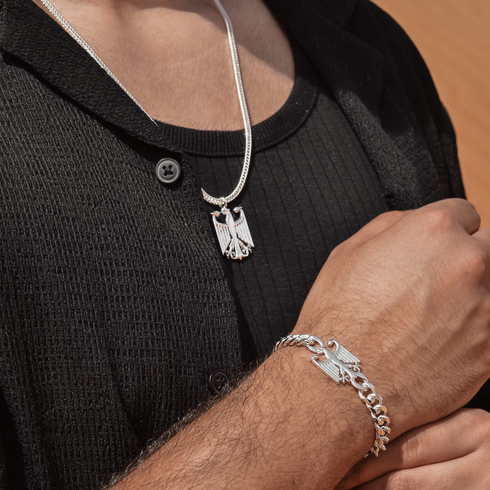 d'origine Armband Deutschland Armband Herren – Bundesadler Wappen (Edelstahl)
