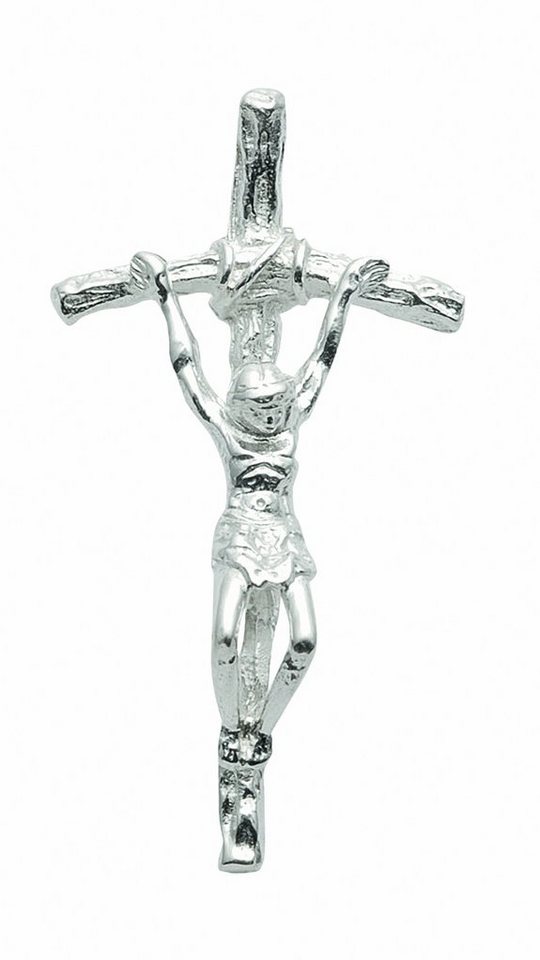 Adelia´s Kette mit Anhänger 925 Silber Kreuz Anhänger Korpus, Schmuckset -  Set mit Halskette, Maße des Anhängers - Breite 13,7 mm - Höhe 26,4 mm