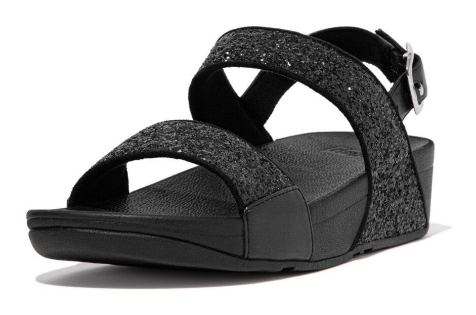 Fitflop LULU GLITTER BACK-STRAP SANDALS Keilsandalette, Sommerschuh, Sandale, Keilabsatz, mit funkelnden Riemchen