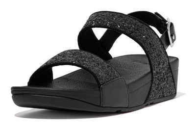 Fitflop LULU GLITTER BACK-STRAP SANDALS Keilsandalette, Sommerschuh, Sandale, Keilabsatz, mit funkelnden Riemchen