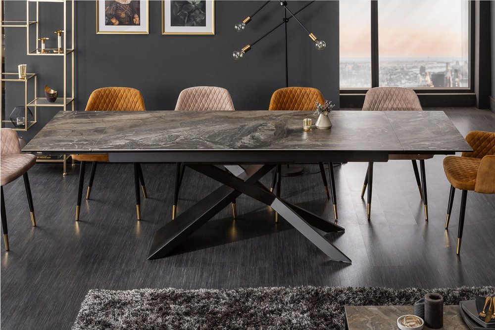 riess-ambiente Esstisch EUPHORIA 180-220-260cm taupe anthrazit - Keramik made in Italy (Einzelartikel, 1-St), 3 Auszugsstufen für bis zu 12 Personen – ideal für – Bild 3 von 5