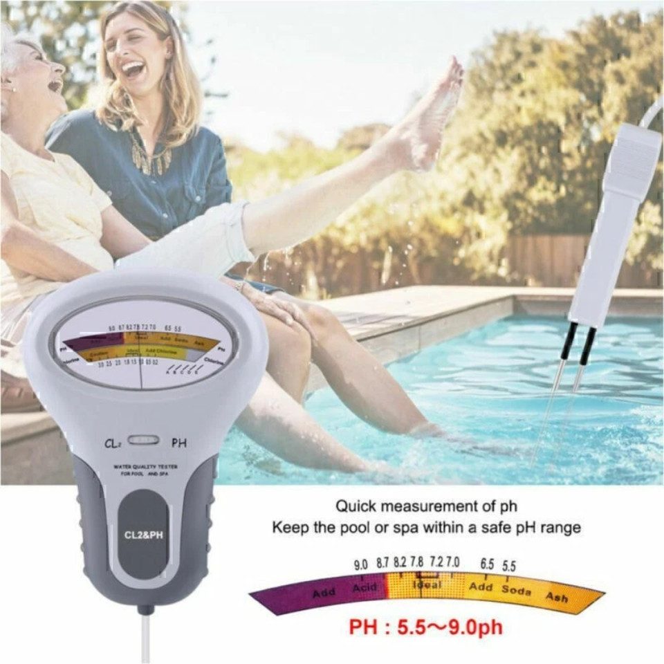 Wasserteststreifen Elektronischer Wassertester für Chlor und PH Wert Pool Wasserqualität