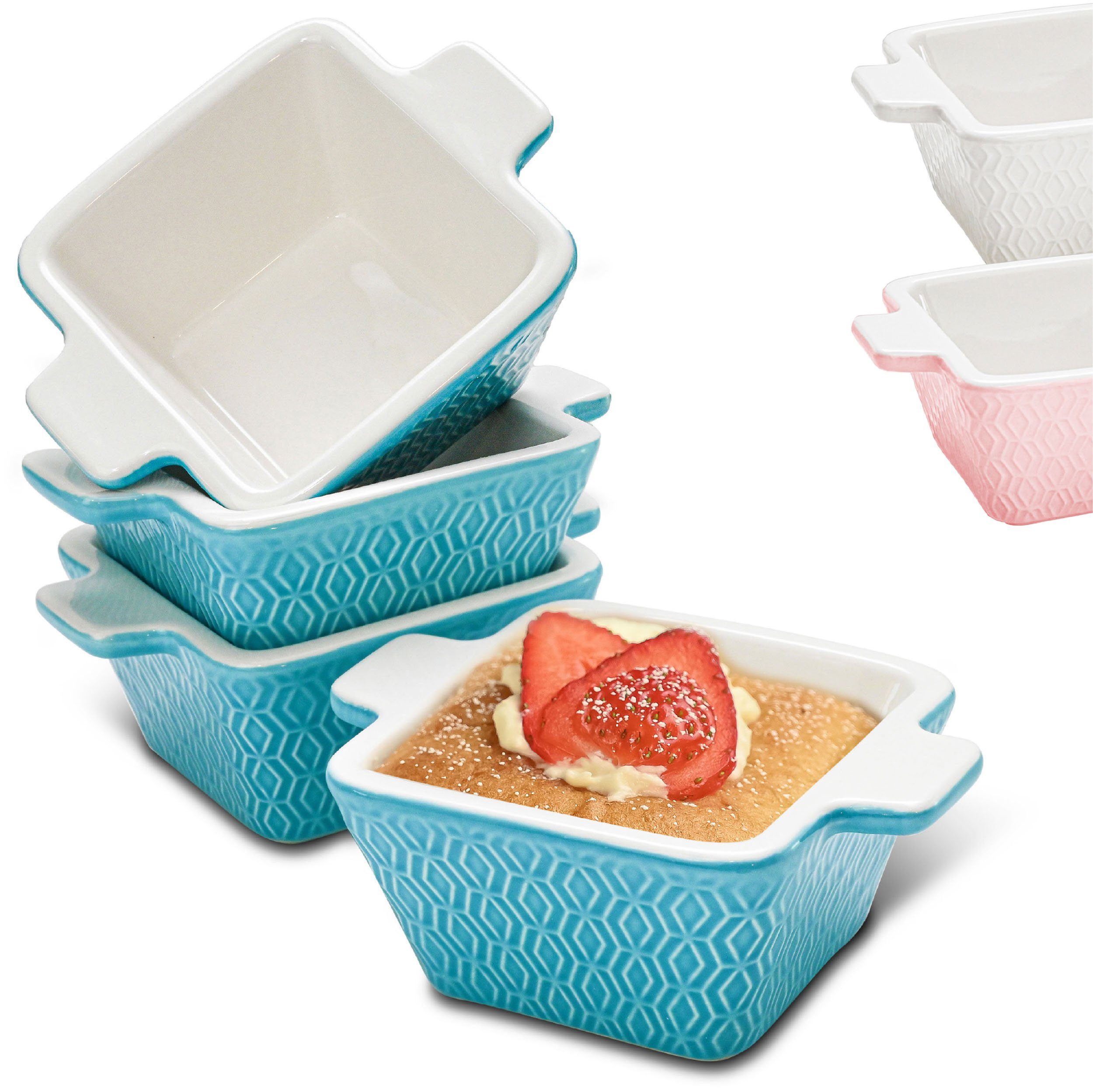 Auflaufform Mini Auflaufform 4er Set Blau