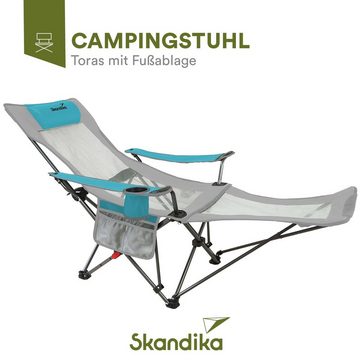 Skandika Campingstuhl SKANDIKA Campingstuhl Toras (grau/blau), Camping Stuhl, Zelten, Festival, Angeln