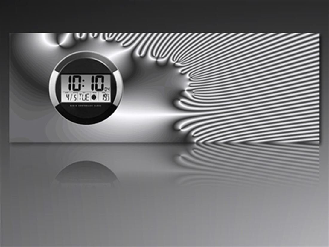 35x100cm dixtime Digitaldruck-Optik Dixtime (Einzigartige aus Wohnraumuhr Moderne 6132 Wanduhr Wanduhr, Alu-Dibond) Designer 4mm Digital