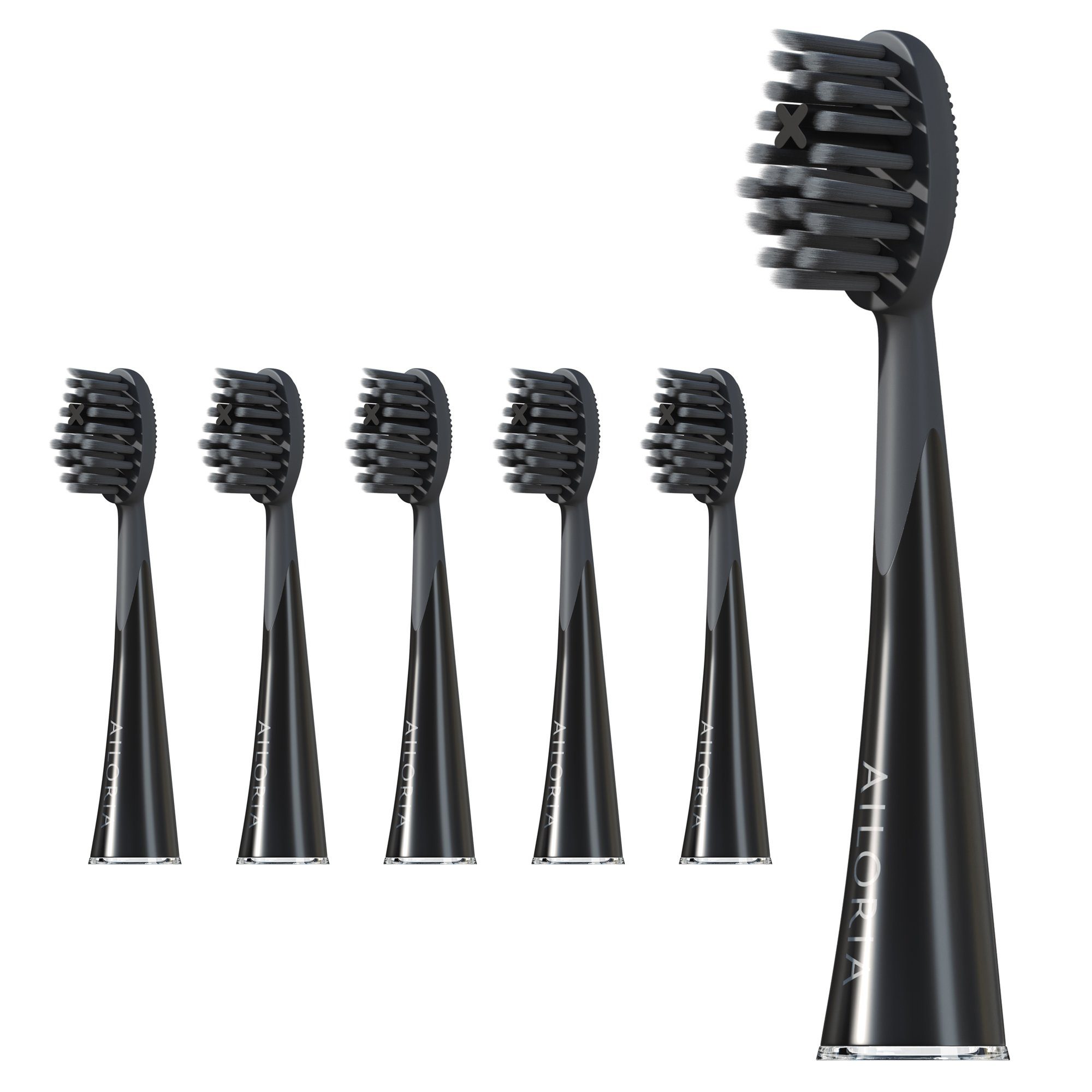 AILORIA Aufsteckbürsten SHINE BRIGHT Charcoal Ersatzbürstenköpfe 6er Set, Ersatzbürstenköpfe Set für SHINE BRIGHT