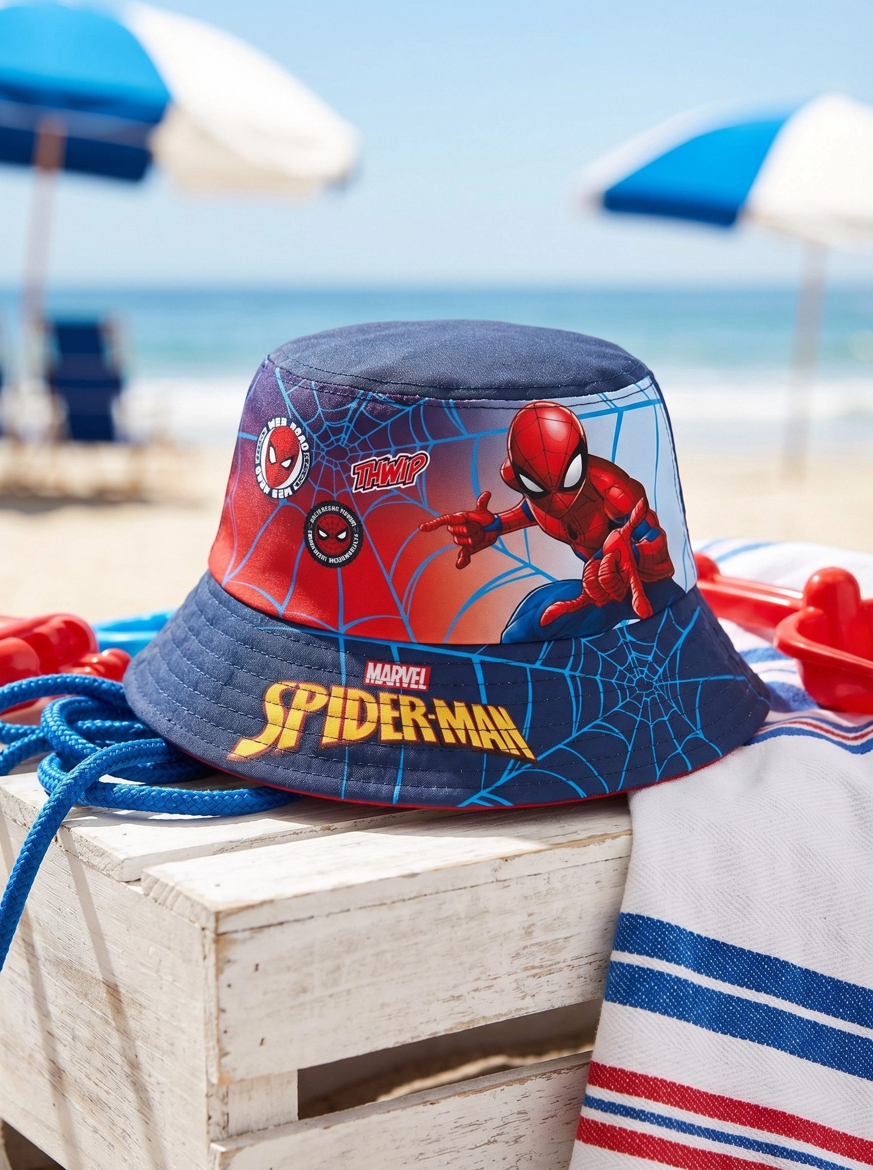 MARVEL Fischerhut Marvel Spiderman Jungen Kinder Fischermütze Fischerhut Sommerhut Gr. 52 bis 54