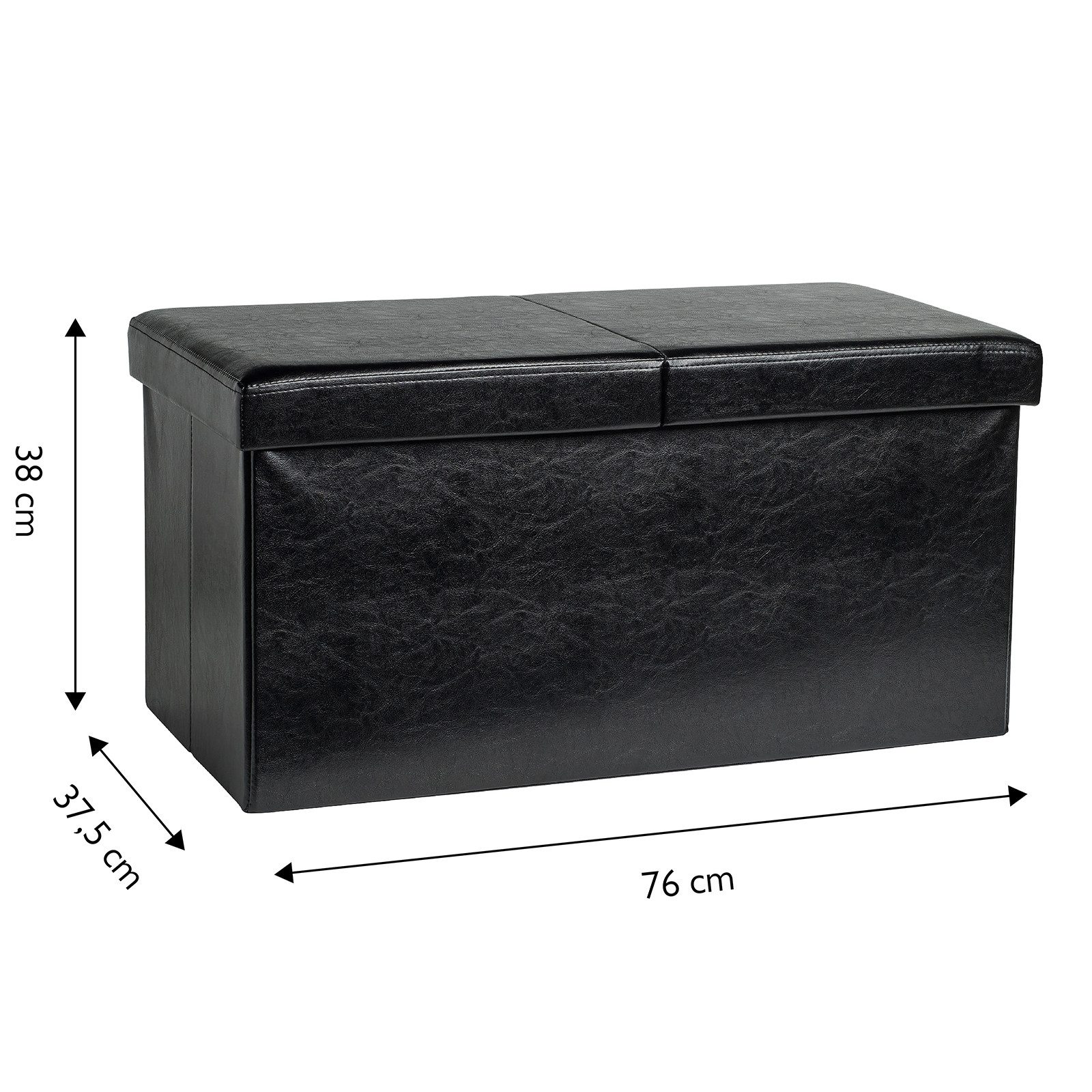 ECHTWERK Sitzwürfel Sitzbank Flex, mit Kunstlederbezug und Stauraum, Aufbewahrungstruhe, Deckel abnehmbar