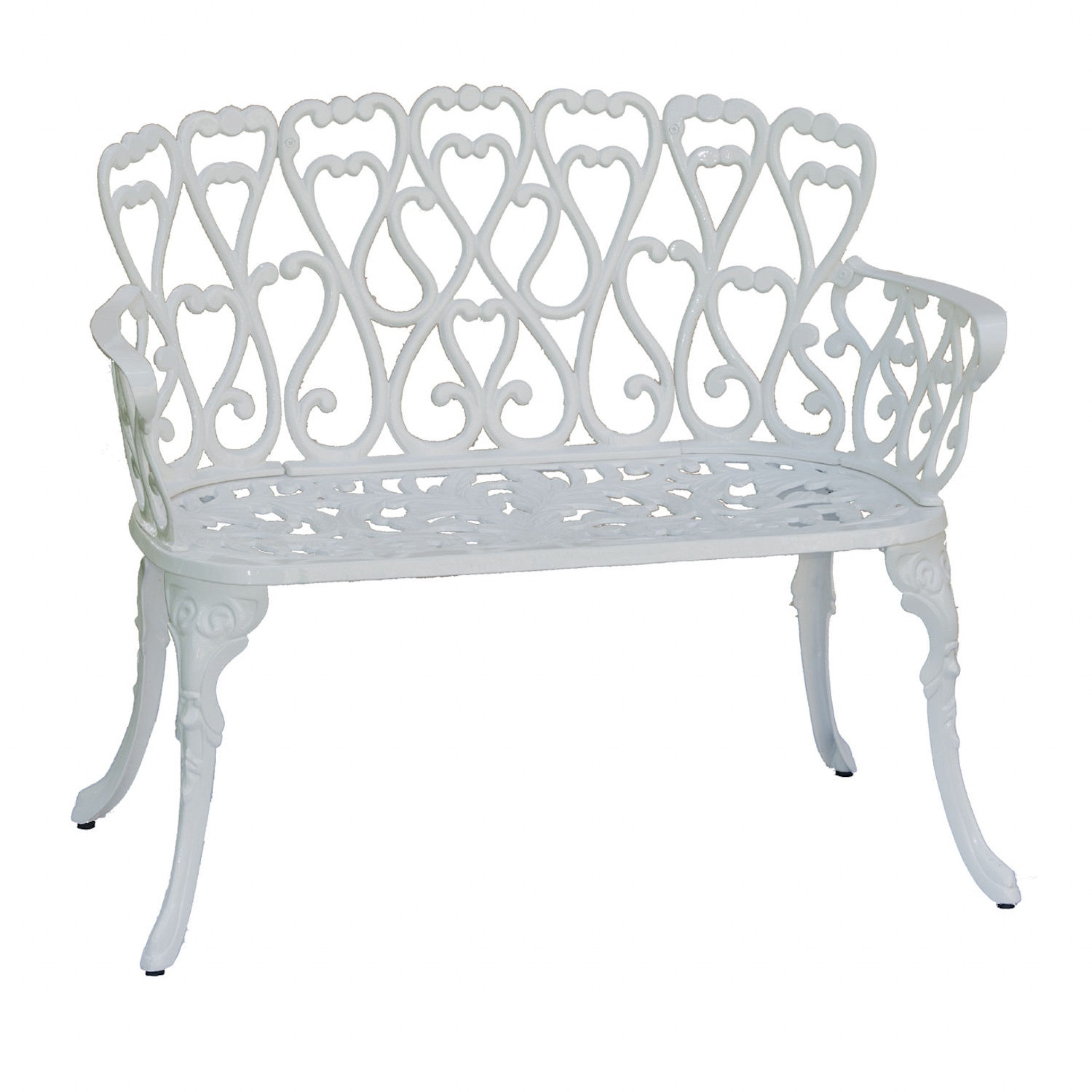 Inko Sitzbank Inko Sitzbank Eden Alu-Guss weiß 102x60x85 cm Gartenbank Bank