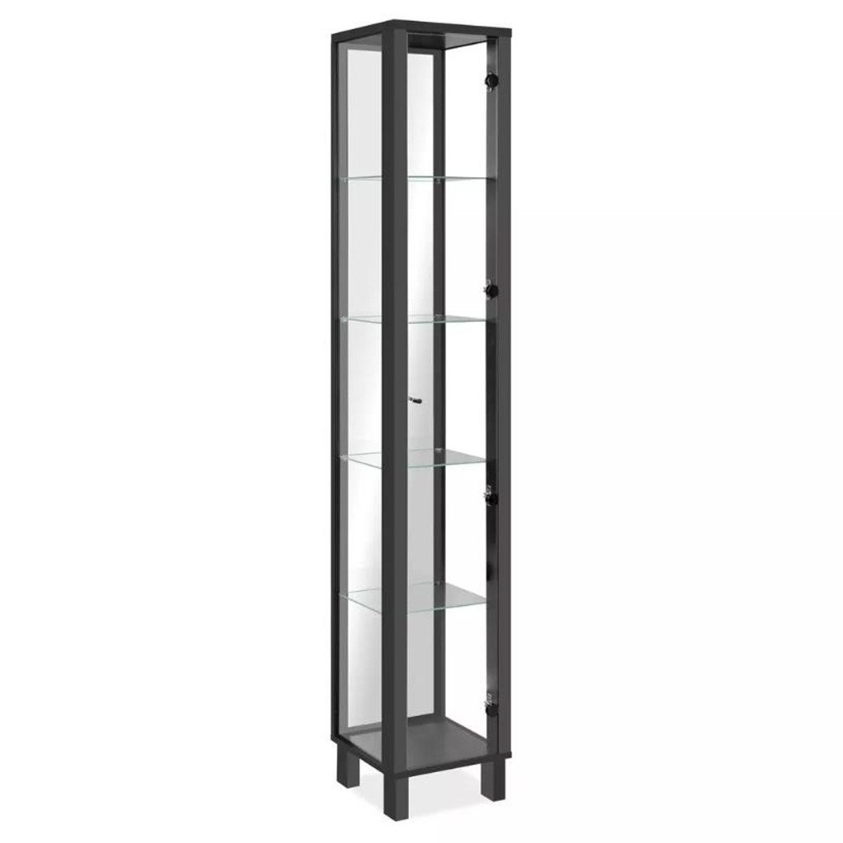Liadomo Glasvitrine Falbi Seitenwände und Tür aus Glas, verspiegelte Rückwand, vier Einlegeböden