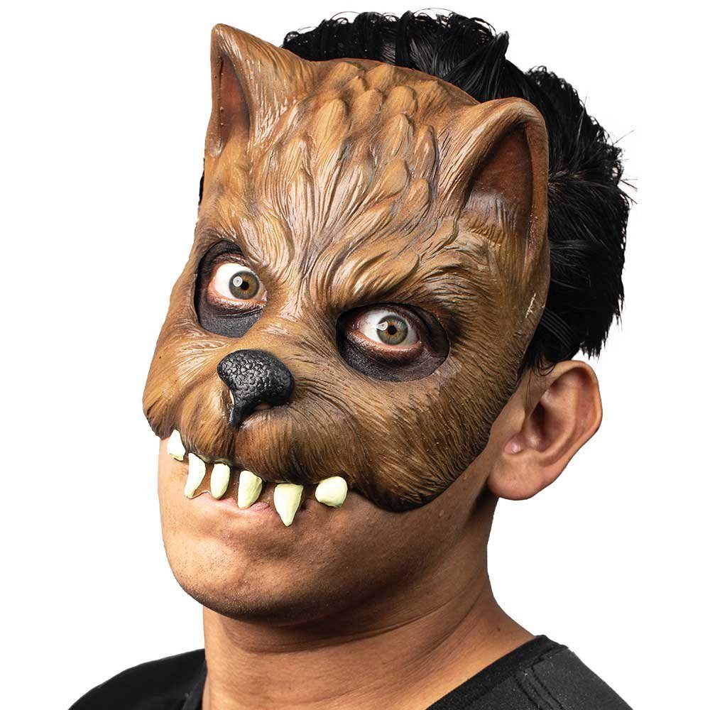 Verkleidungsmaske Kleiner Werwolf mit Überbiss Halbmaske