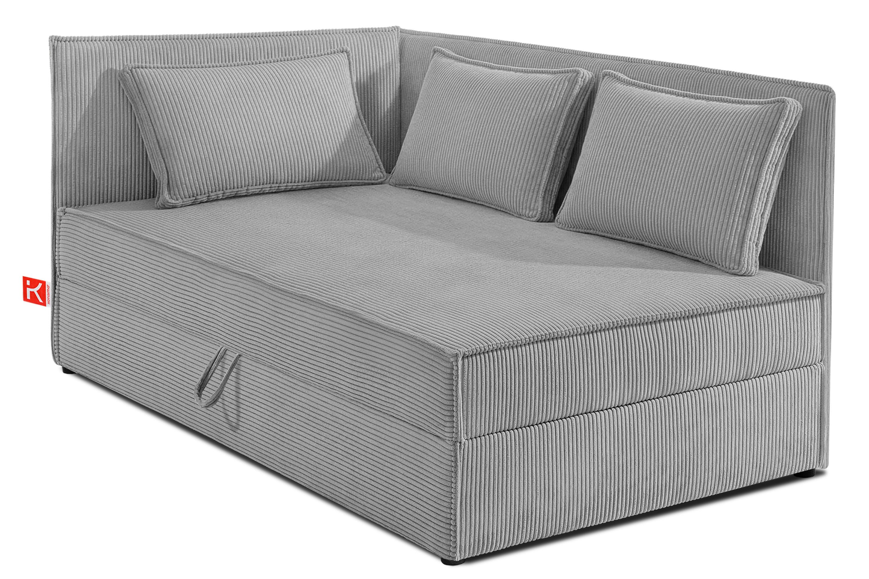 KONSIMO® Boxspringbett ROTI Daybett, Tagesbett, Jugendbett, 90 cm x 200 cm (1-Person Boxspringbett), hergestellt in der EU, inklusive Kissen, mit großem Bettkasten